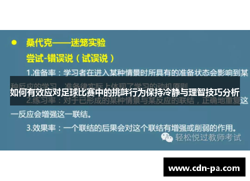 如何有效应对足球比赛中的挑衅行为保持冷静与理智技巧分析 如何有效应对足球比赛中的挑衅行为保持冷静与理智技巧分析